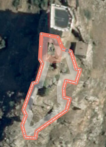 An area that encompasses and connects to the outer walls and the tower.
